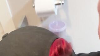 BLOWJOB GODDESS! Sexy Red Head sucks dick in bathroom