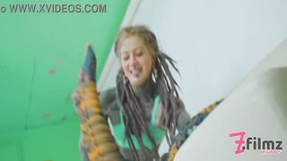 Extreme TATTOO dreadhead ANAL riding huge TOY