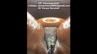 EBONY BBW VENUS SARUTOBI SHAKING CREAMY PUSSY IN YOUR FACE