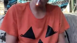 Smoking a Cig in my Halloween Shirt