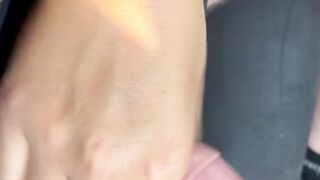 Wank in the car while he’s driving cum shot end