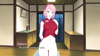 Undressing the beautiful Sakura Haruno - Isekai Brothel