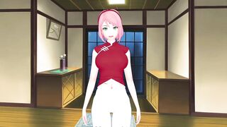 Undressing the beautiful Sakura Haruno - Isekai Brothel