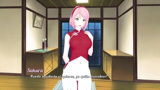 Undressing the beautiful Sakura Haruno - Isekai Brothel