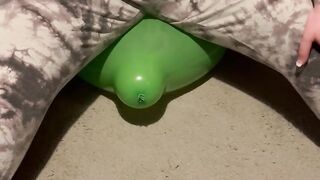 Small green balloon but it took all my 19 stone