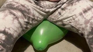 Small green balloon but it took all my 19 stone