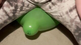 Small green balloon but it took all my 19 stone