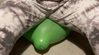 Small green balloon but it took all my 19 stone