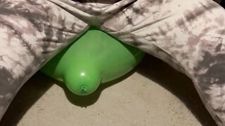 Small green balloon but it took all my 19 stone