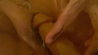 Pussy licking dildo hard