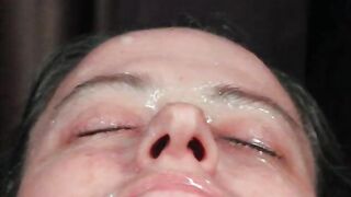 Dirty Dees taking more amateur homemade huge double cum loads to the face