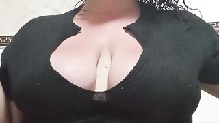 Natural Big Tits Brunette Smoking