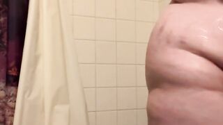 Desperately pissing in the shower