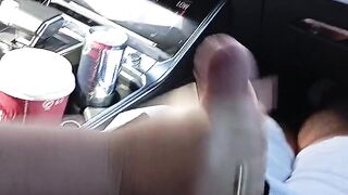 Handjob in car.