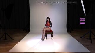 3D Sexy Japanese Race Girl Model with Fishnets and Heels