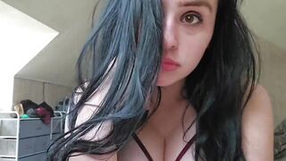 Cute Teen Girlfriend with Dark Hair Gets Big Beautiful Tits Covered in Hot Cum