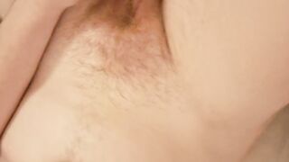 Hairy girl squeals and squirts real shaking orgasms