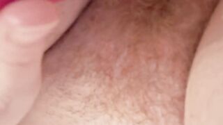 Hairy girl squeals and squirts real shaking orgasms