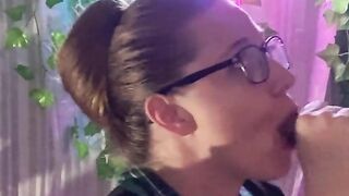 Dripdrop Behind the Scenes! Kay Lee Sucking Dick with Her Glasses on Pt 1