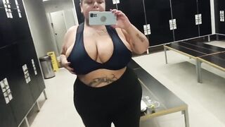 Slutty BBW In The Gym Bathroom