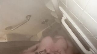 Pawg Milf Sucks And Fucks a Big white cock in the shower