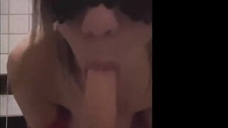 Sexy and beautiful woman who cums with dildo fucking and piss in the communal toilet of the cinema walks around completely naked when she is done